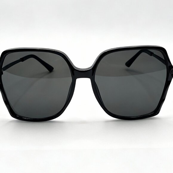 NEW Simplistic SQUARE Iconic Glam Oversized Designer Style Sunglasses Black - Picture 2 of 4